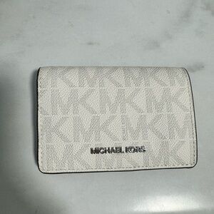 Michael Kors Ivory MK Logo Card Holder